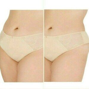 BOGO INC International Concepts Womens Thong Panties Size 2X NEW Lot of 2 Frappe